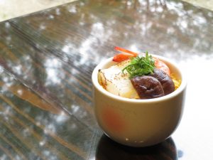 2月の平日限定 酒粕料理「酔いどれ蒸し寿司」