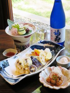 鱧の天ぷら・鱧の焼き霜造り・鱧の南蛮漬け・純米吟醸01es