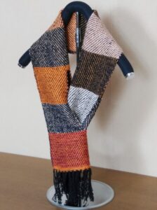 シルクストール綾織横縞オレンジ2023