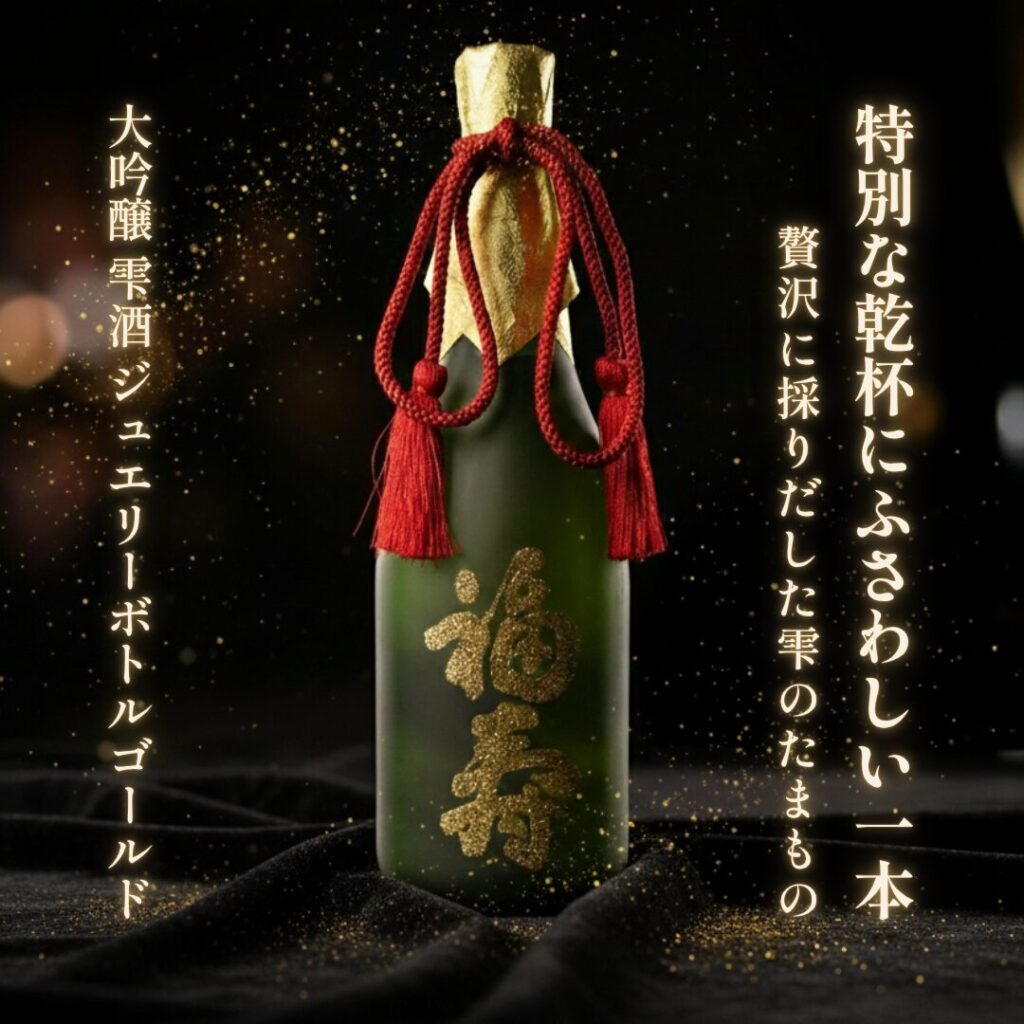 『福寿 大吟醸 雫酒 ジュエリーボトルゴールド』　特別な日のための一本